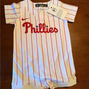 Nike Phillies Red and White Baby Onesie